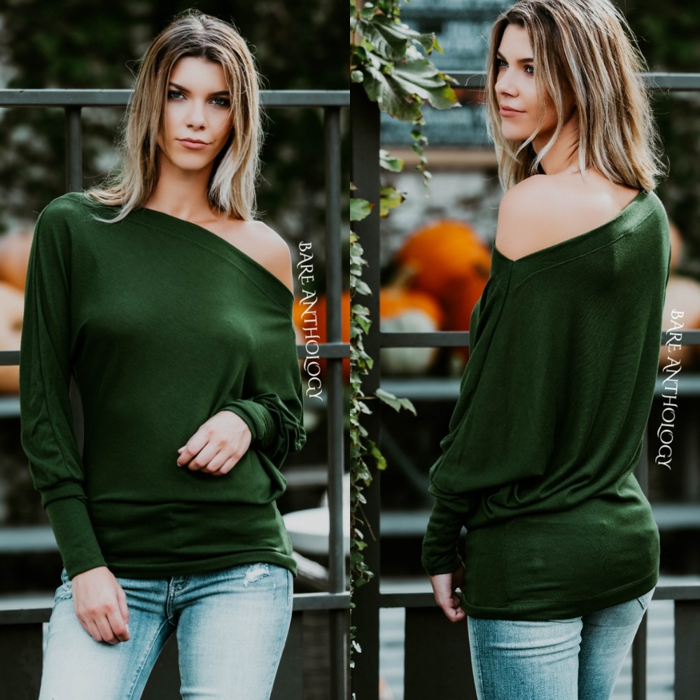 Dolman Sleeve Hacci Knit Top - Picture 2 of 2